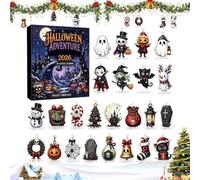 2D Advent Halloween Ornaments - 24 Days Gothic Countdown Calendar for Tree