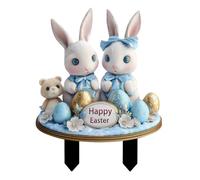2d Bunny Lawn Stake - Coniglietti Uova Pasqua Yard | 22x28cm In Piedi Coniglio Coniglio, Acrilico Bunny Garden, 2D Bunny Yard Decor Per La Primavera Home Decor