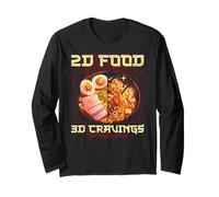 2D Cibo 3D Cravings Anime Ramen Bowl Otaku Meme Maglia a Manica
