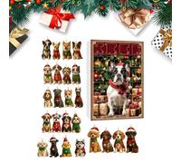 2D Cute 24 Day Acrylic Pendants, Dog Ornaments Christmas Calendar, Christmas Puppy Pendants For Thanksgiving Holiday Party Offices Home Room Door Window Tree School Dormitory