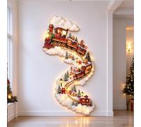 2D Glowing Christmas Magic Trail Wall Light，1pc-e | Sparkling Cascading Snow Wall Light, Multiple Themes: Santa, Reindeer, Snowman, Bell, for Living Room, Entryway, Staircase