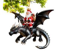 2D Santa Claus Riding Acrylic Decoration, Dragon Riders Ornament