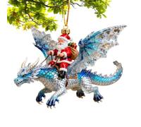 2D Santa Claus Riding Acrylic Decoration, Dragon Riders Ornament