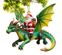 2D Santa Claus Riding Acrylic Decoration, Dragon Riders Ornament