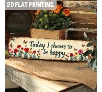 2D Targa Una targa 2D con il messaggio ispiratore "Oggi scelgo la gioia", con un design floreale e di farfalle - Una decorazione da parete per interni/esterni in stile vintage, dimensioni 4X16 pollici