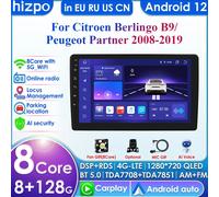 2din Android Autoradio per Citroen Berlingo 2 B9 per Peugeot Partner 2008-2019 Autoradio lettore Video multimediale GPS Carplay 4G P3CP (4Core 2G 64G)