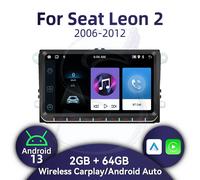 2Din Android Radio per Seat Leon 2 2006-2012 9 "Schermo Wireless Carplay Auto Multimedia Navigazione GPS Stereo Autoradio Unità principale