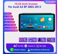 2din Car Multimedia Player 10.33 "per Audi A3 8P S3 RS3 2003-2013 Android 12 Wireless Carplay Autoradio GPS RDS Stereo Head Unit
