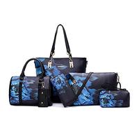 2E-youth Purses And Handbags Set, Tote Tracolla Borsa da Donna, Black,Blue, Large