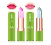 2er-Pack Crystal Flower Jelly Lippenstift, magischer Farbwechsel-Lippenstift, pH-Wert klar, Temperatur-Farbwechsel-Lipgloss, Lippenbalsam, langanhalte