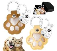 2er Pack Portachiavi Cane Per Pelo, Ciondolo Ricordo Pelo Animale Come Regalo Di Conforto Per Amanti Degli Animali, Proprietari Di Cani, In Lutto Per Ricordo, Commemorazione (Zampa)