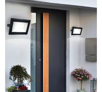 2er Set 50W Faretti LED Esterni Nero Alluminio Giardino Casa Muro Lampada Mobile [EEK: F]