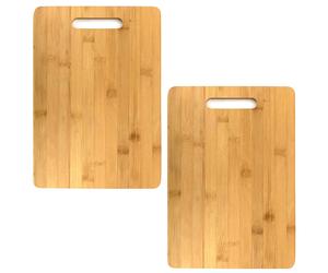 2er Set Bambù Tagliere da Cucina 36x25cm Servire Tagliere di Legno