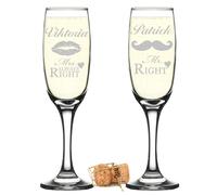 2er Set Bicchieri di Champagne Personalizzato Regalo Nozze per Paia Incisione