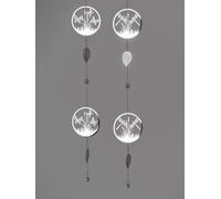 2er Set Ciondolo Decorativo Cerchi Farfalle + Libellule L.78cm Argento formano