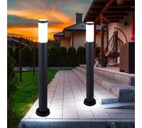 2er Set da Pavimento Piedistallo Inox Lampade Antracite Terrazzi Giardino Luci [EEK: Non valutato]