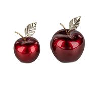 2er Set Dekoobjekte Mela Inverno 10+12cm Rosso Terraglia FORMANO W24