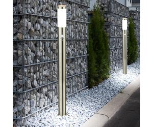 2er Set Esterno da Pavimento Luce LED 7 W Parco Acciaio Inox Supporto Lampada