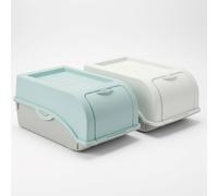 2er Set Gemuesebox 3,5l con Coperchio Scatola Salvaspazio Patate Cipolla Verdure