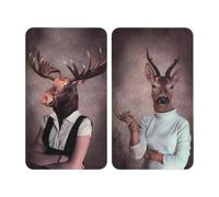 2er Set Glasabdeckplatten Humanisation Design per Glaskeramik-Kochfelder 30x52cm