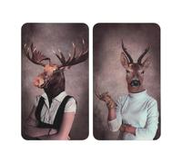 2er Set Glasabdeckplatten Humanisation Design per Glaskeramik-Kochfelder 30x52cm