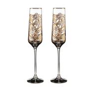 2er Set Gustav Klimt Bicchieri di Champagne Der Albero Della Vita H.26cm 200ml