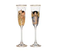 2er Set Gustav Klimt Bicchieri di Champagne il Bacio + Judith I GOEBEL Artis