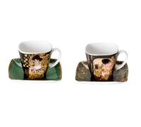 2er Set Gustav Klimt Tazza Espresso il Bacio Adele GOEBEL Porcellana