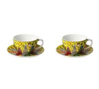 2er Set James Rizzi Pop Art Tazze Con Piattino 250ml Giallo GOEBEL