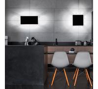 2er Set Lampada da Parete Pavimento Camera da Letto Nero Opale Bianco Caldo LED