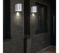 2er Set LED Esterno Giù Faretto Giardino Luci Casa Parete Lampade Alu Spazzolato [EEK: G]