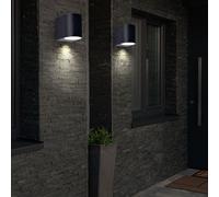 2er Set LED Esterno Luci Alluminio Casa Parete Faretto Nero Facciate Big Light [EEK: G]