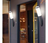 2er Set LED Esterno Parete Lampade Acciaio Fiaccole Antracite Terrazza Hof Luci [EEK: F]