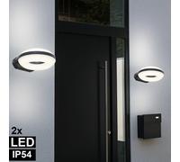 2er Set LED Esterno Parete Lampade Facciate Up Down Alu Anello Faretto Giardino