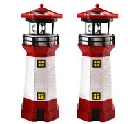 2er Set LED Faro 28 CM Illuminazione Solare Bianco Rosso Decorazione Giardino