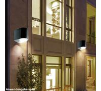 2er Set LED Giù Faretto Veranda Esterno Lampade Casa Parete Alluminio Luci Nero [EEK: G]