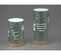 2er Set LED Lampada da Tavolo Soffione con Detto H.15cm Verde con Timer FORMANO [EEK: G]