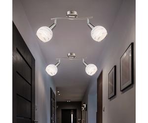 2er Set LED Lampada Parete Dormire Camera Coprire Spot Satinato Faretto Mobile [EEK: 2x4 watt]