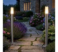 2er Set LED Lampada per Esterni Giardino Lampione da Terra Inox Dxh 12,7x110 CM