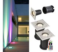 2er Set LED Pavimento Faretti Incasso Voce Hof RGB Telecomando Lampade Dimmbar [EEK: G]