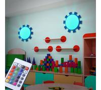 2er Set LED Soffitto Lampade Telecomando Camere Bambini RGB Parete Big Luce [EEK: F]