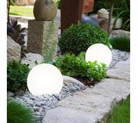2er Set LED Solare Lampade Sfera Design Esterno Plug-In Luci Giardino Weg Spot