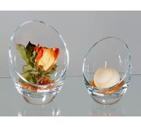 2er Set Lumino Marittimo H.16 + 20cm Con Obliquo Bordo Cristallo FORMANO