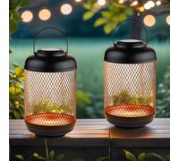 2er Set Moderno Lanterna Solare Lampada Deco Scandinava Balcone Giardino Digb