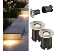 2er Set Pavimento Incasso Luci Terrazzi Esterno Faretto Acciaio Lampade IP65 [EEK: Non valutato]