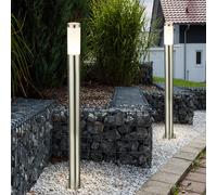 2er Set Piantana Lampione Luce per Esterni Intemperie Acciaio Inox 1x E27 [EEK: Non valutato]