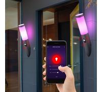 2er Set Smart RGB LED Parete Luci Esterno Cortile Lampade Dimmerabile App [EEK: F]