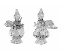 2er Set Statua Decorativa Angelo H.14cm Argento Chiaro IN Acrilico FORMANO W25