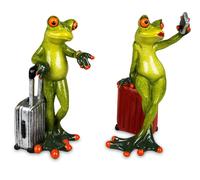 2er Set Statua Decorativa Froschpaar Su Viaggiare Con Baule FORMANO Froschhausen