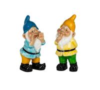 2er Set Statua Nano da Giardino Tempo D'Estate 34cm Pietra Finta FORMANO S25